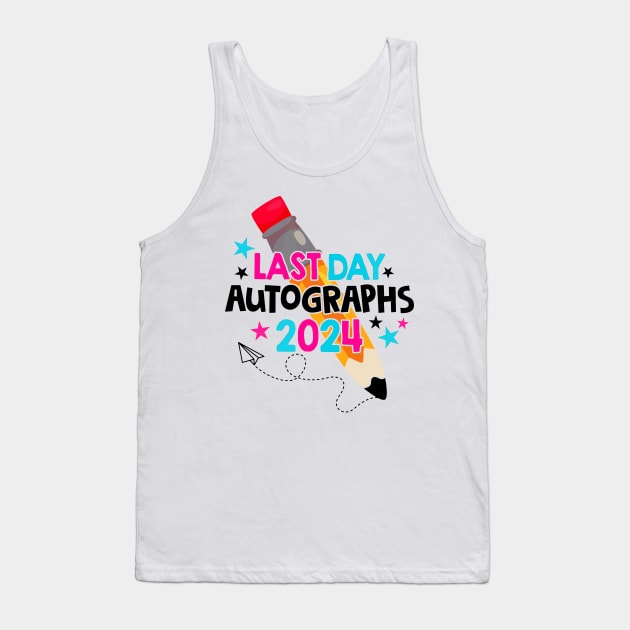 End Of The Year Autographs Last Day of School Summer Break Tank Top by Tater's 